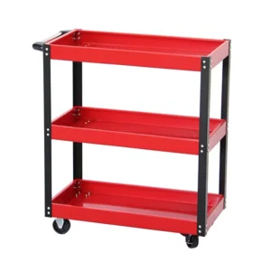 Chariot à Outils Rouge en Métal 3 étages